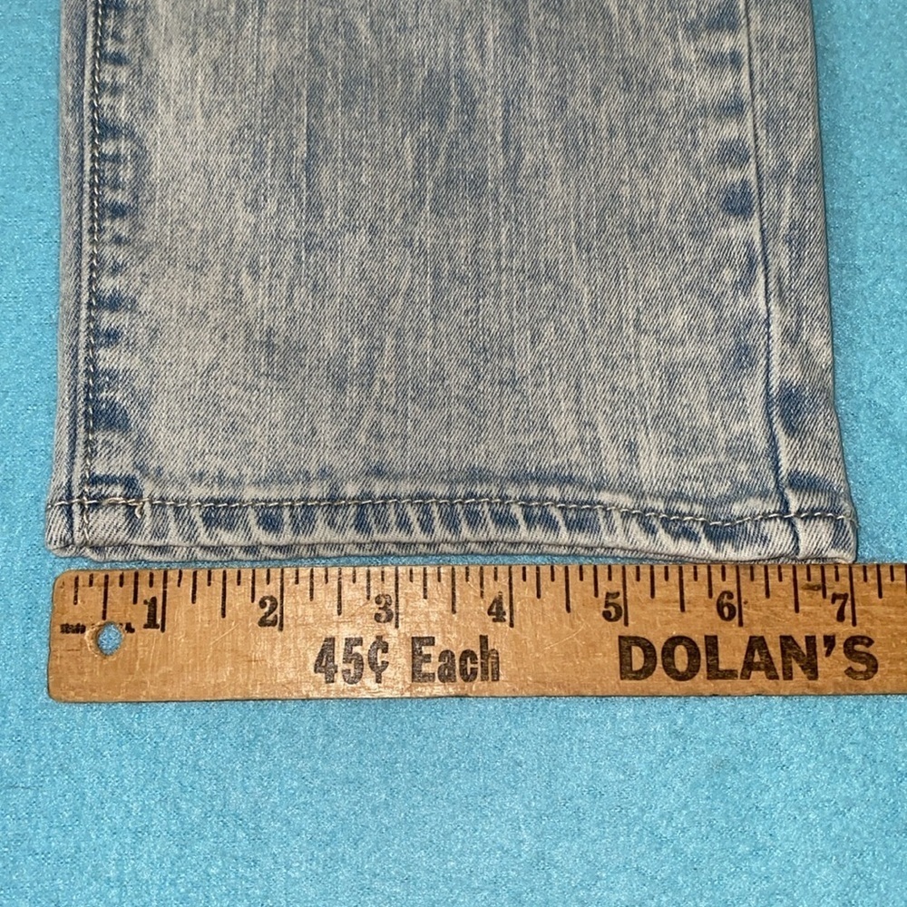 M B X denim slim fit distressed jeans zipper fly 5 pockets stretchy size 36 X 30 - Picture 12 of 15